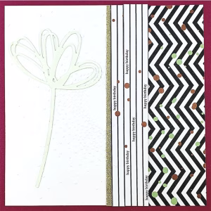 «Blumengruss» Happy Birthday mint auf pink