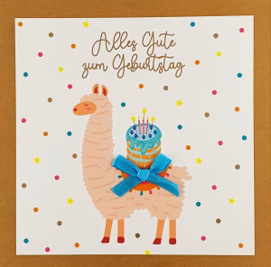 «Alles Gute zum Geburtstag» Lama Kraftpapier